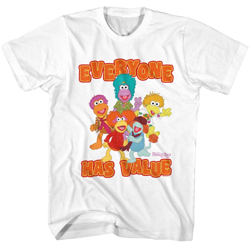 Fraggle Rock White Adult Short Sleeve Tshirt