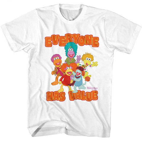 Fraggle Rock White Adult Short Sleeve Tshirt