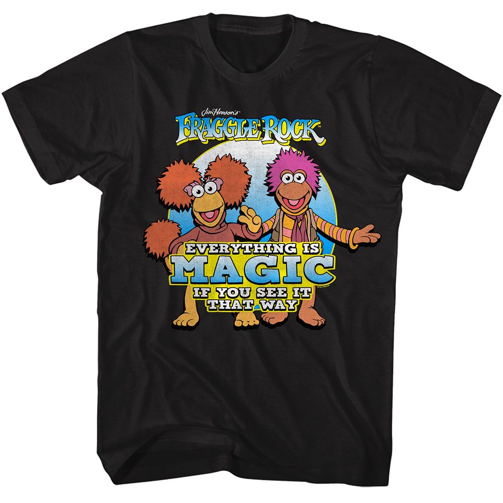 Fraggle Rock Black Adult Short Sleeve Tshirt