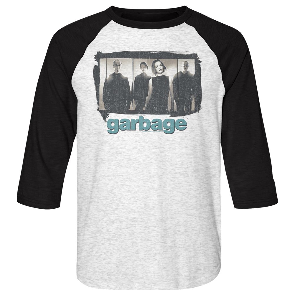 Garbage White Heather/Vintage Black Adult 3/4 Sleeve Raglan
