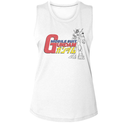 Gundam White Ladies Muscle Tank