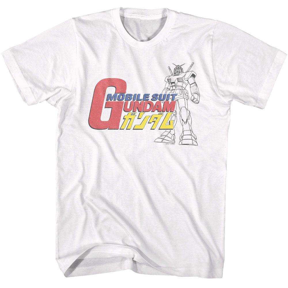 Gundam White Adult Short Sleeve Tshirt