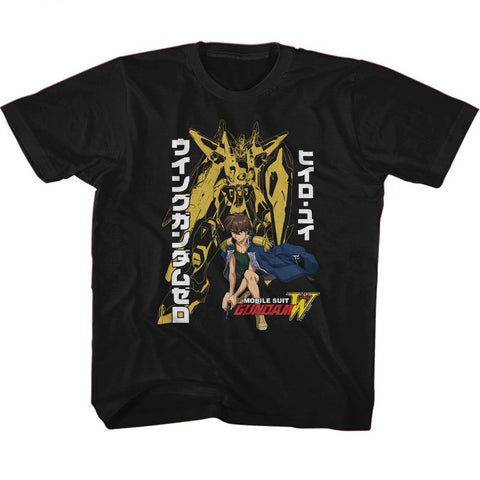 Gundam Black Youth Short Sleeve Tshirt