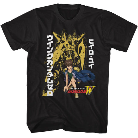 Gundam Black Adult Short Sleeve Tshirt
