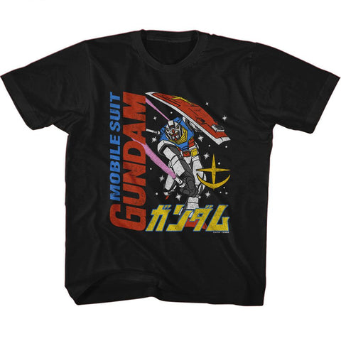 Gundam Black Youth Short Sleeve Tshirt