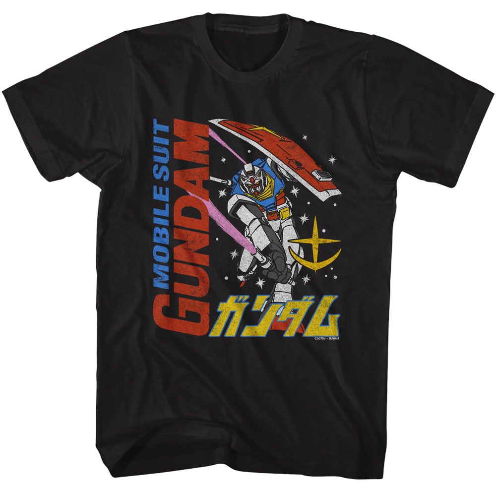 Gundam Black Adult Short Sleeve Tshirt