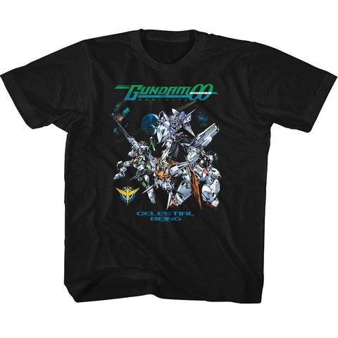 Gundam Black Youth Short Sleeve Tshirt