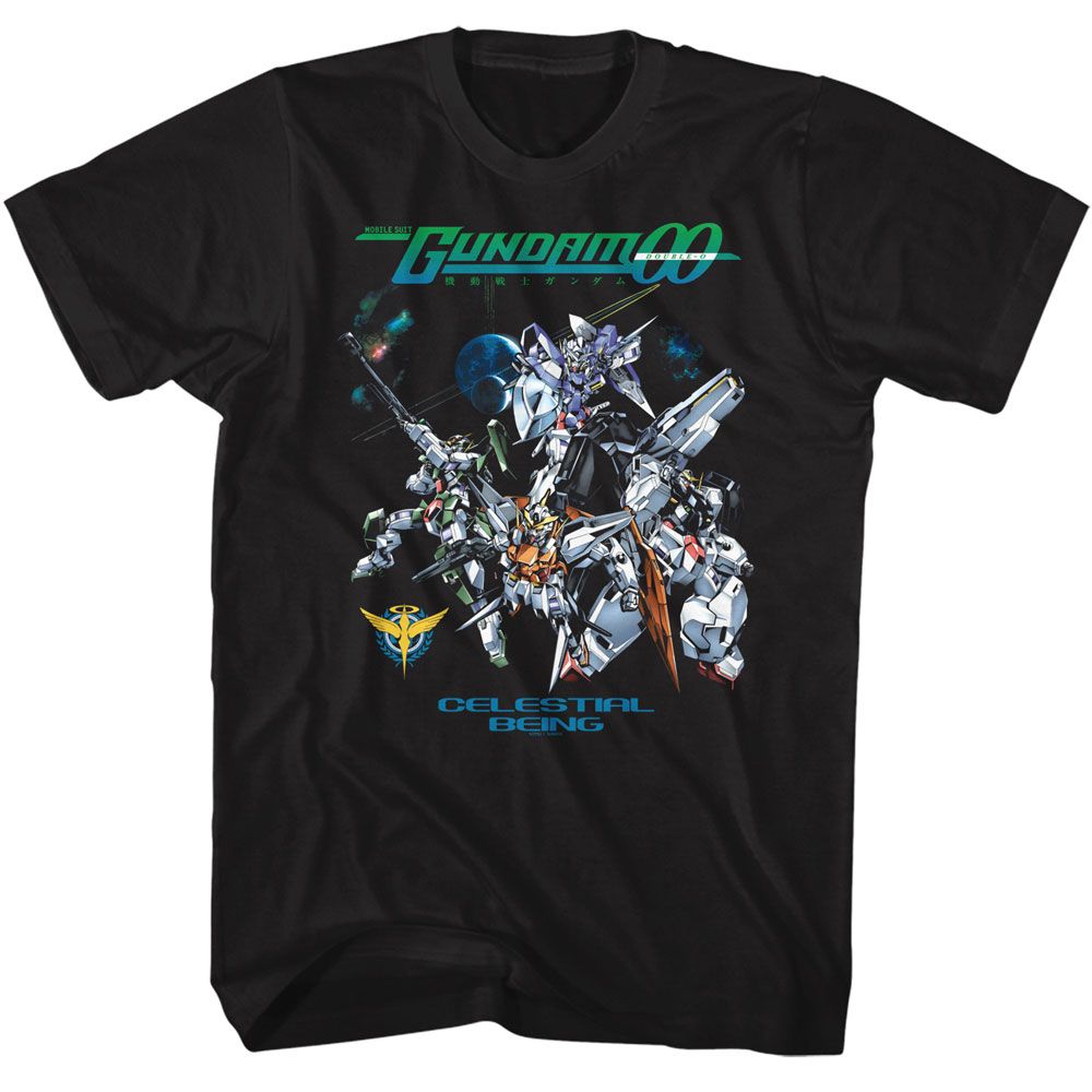 Gundam Black Adult Short Sleeve Tshirt