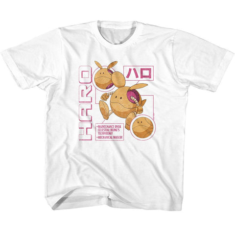 Gundam White Youth Short Sleeve Tshirt