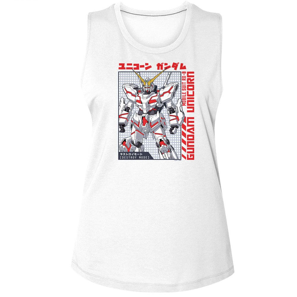 Gundam White Ladies Muscle Tank