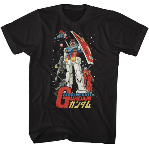 Gundam Black Adult Short Sleeve Tshirt