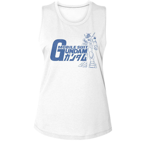 Gundam White Ladies Muscle Tank
