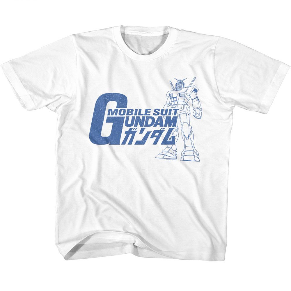 Gundam White Youth Short Sleeve Tshirt