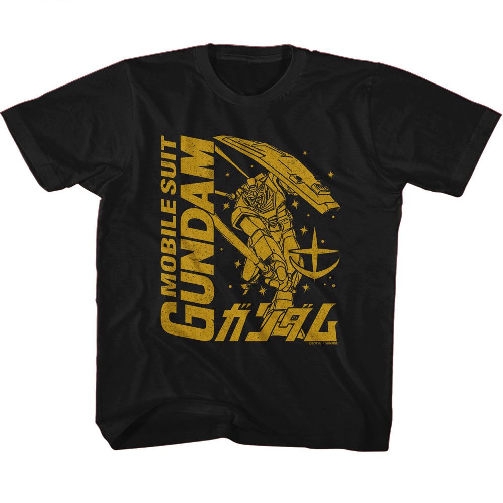Gundam Black Youth Short Sleeve Tshirt