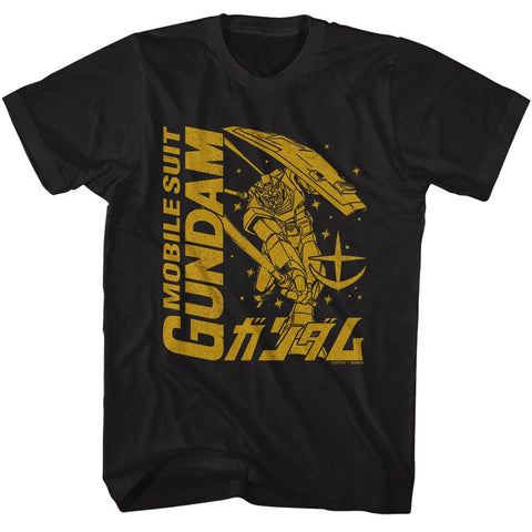 Gundam Black Adult Short Sleeve Tshirt