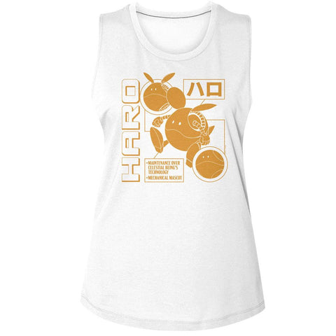 Gundam White Ladies Muscle Tank