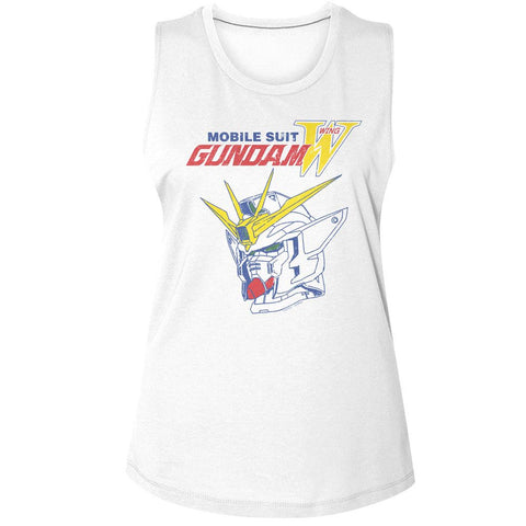 Gundam White Ladies Muscle Tank