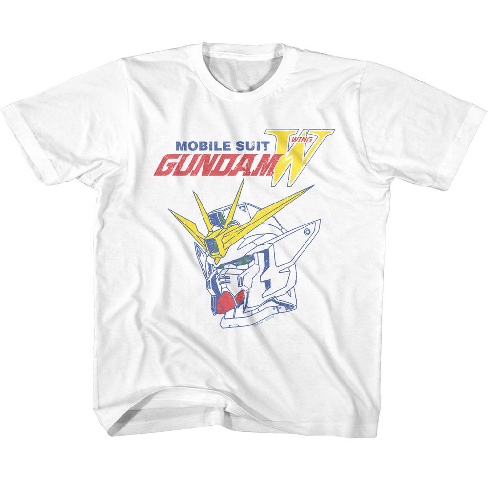 Gundam White Youth Short Sleeve Tshirt