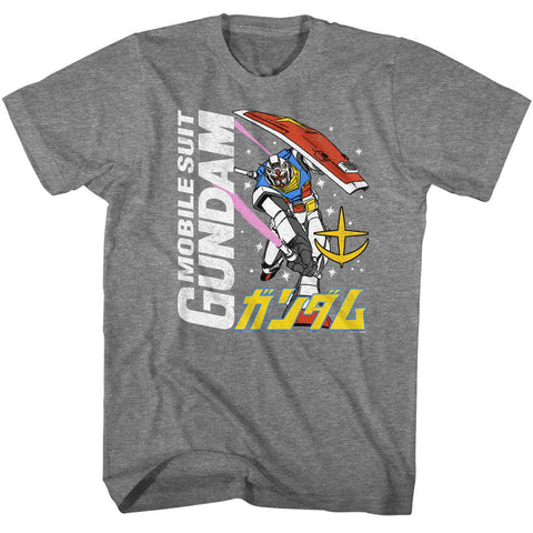 Gundam Graphite Heather Adult Short Sleeve Tshirt