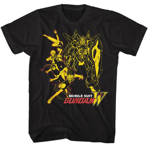 Gundam Black Adult Short Sleeve Tshirt