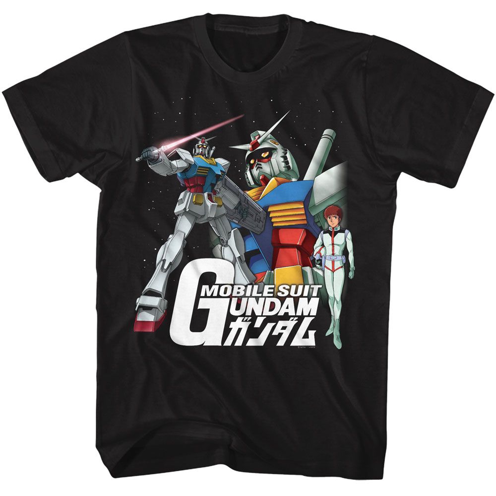 Gundam Black Adult Short Sleeve Tshirt
