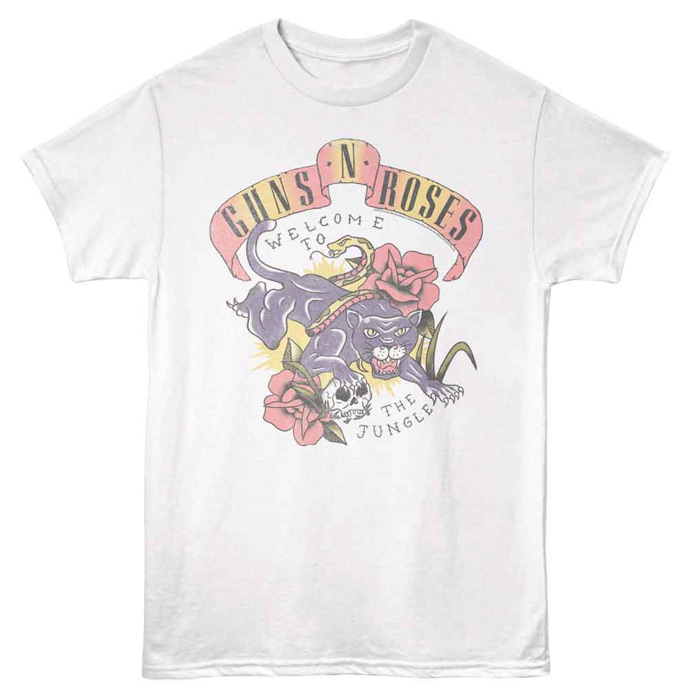 Guns N Roses White Adult S/S Tshirt