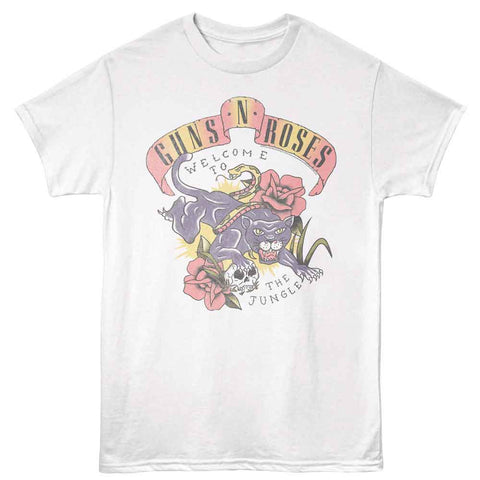 Guns N Roses White Adult S/S Tshirt