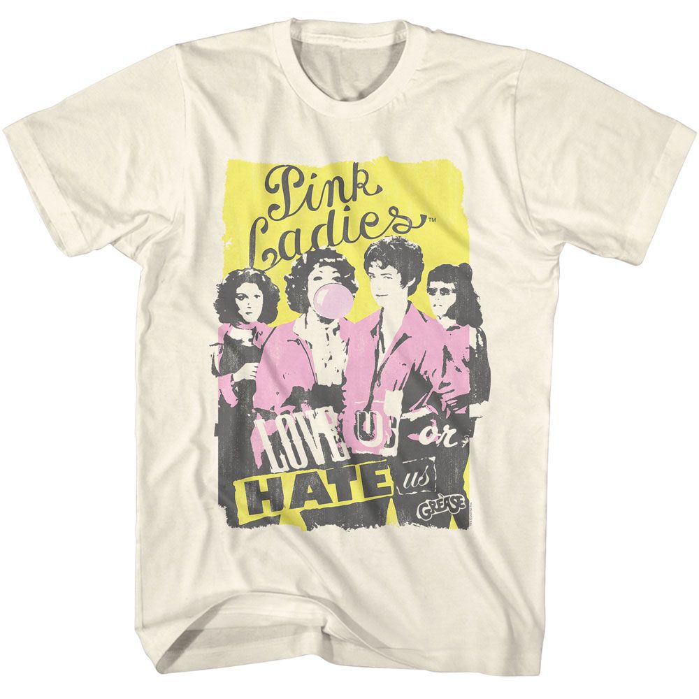 Grease Natural Adult Short Sleeve Tshirt