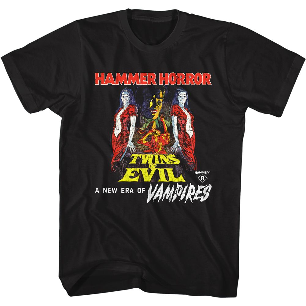 Hammer Horror Black Adult Short Sleeve Tshirt