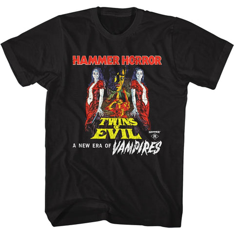 Hammer Horror Black Adult Short Sleeve Tshirt