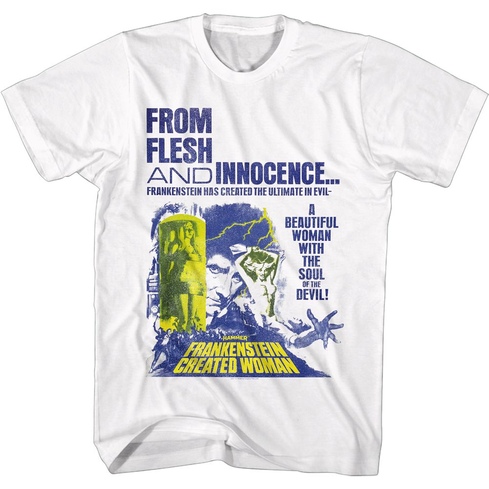 Hammer Horror White Adult Short Sleeve Tshirt