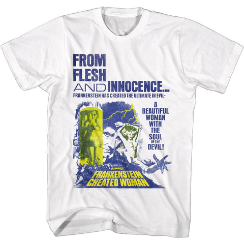 Hammer Horror White Adult Short Sleeve Tshirt