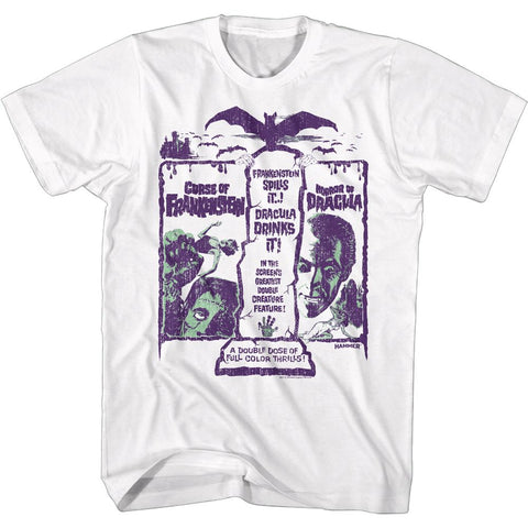 Hammer Horror White Adult Short Sleeve Tshirt
