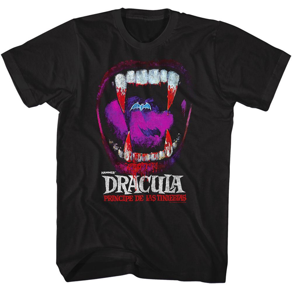 Hammer Horror Black Adult Short Sleeve Tshirt