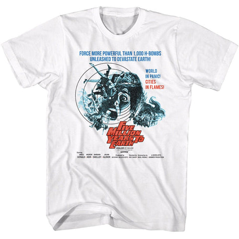 Hammer Horror White Adult Short Sleeve Tshirt