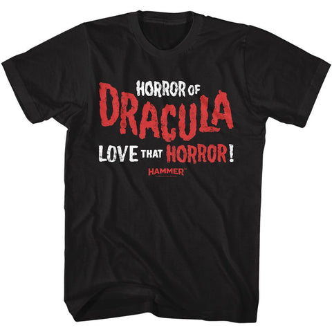 Hammer Horror Black Adult Short Sleeve Tshirt