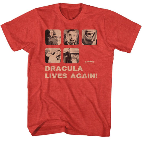 Hammer Horror Red Heather Adult Short Sleeve Tshirt