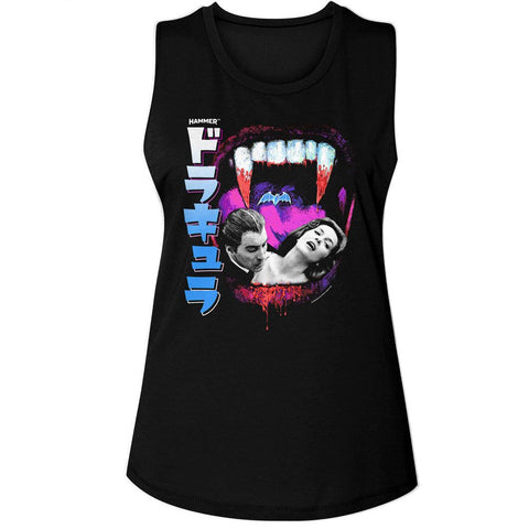 Hammer Horror Black Ladies Muscle Tank