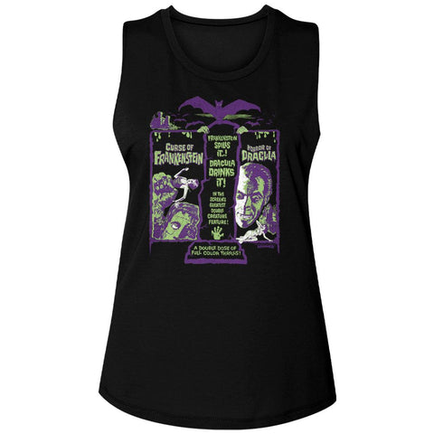 Hammer Horror Black Ladies Muscle Tank