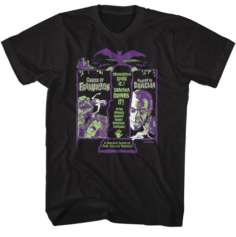 Hammer Horror Black Adult Short Sleeve Tshirt