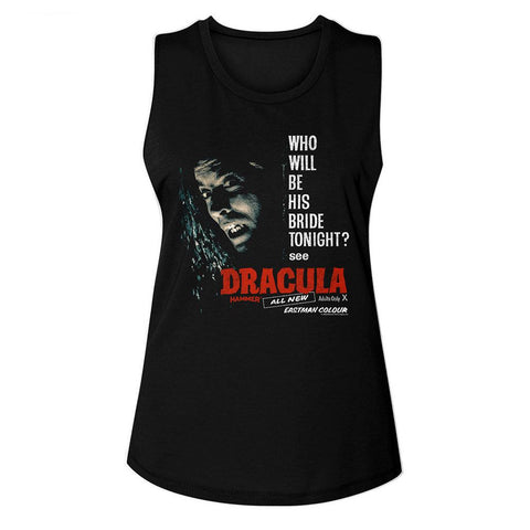 Hammer Horror Black Ladies Muscle Tank
