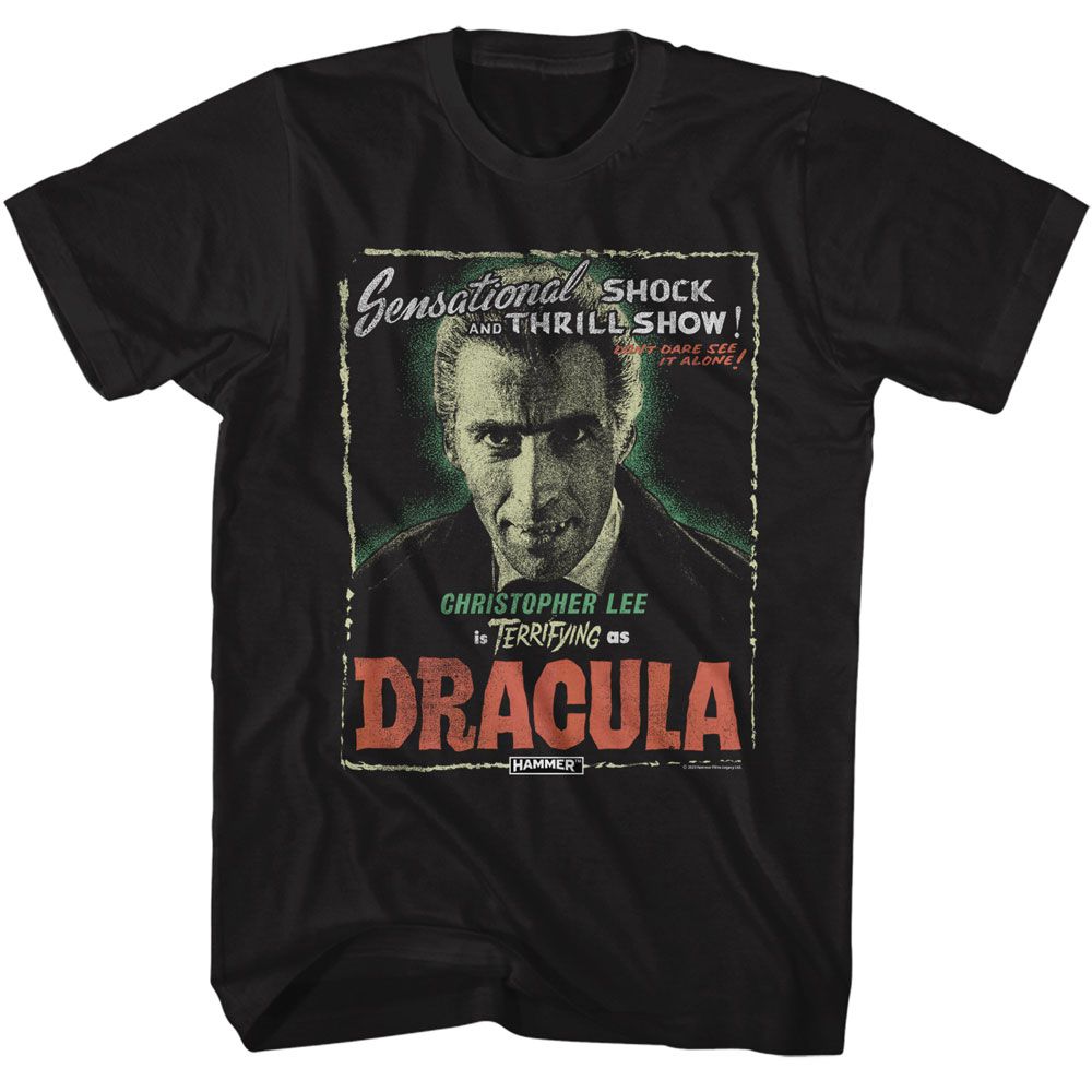 Hammer Horror Black Adult Short Sleeve Tshirt