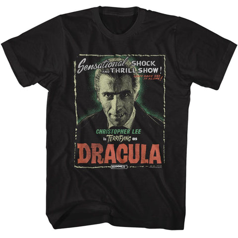 Hammer Horror Black Adult Short Sleeve Tshirt