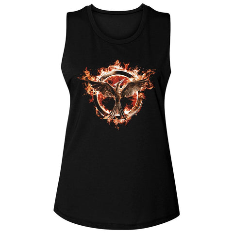 Hunger Games Black Ladies Muscle Tank