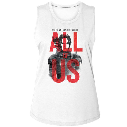 Hunger Games White Ladies Muscle Tank
