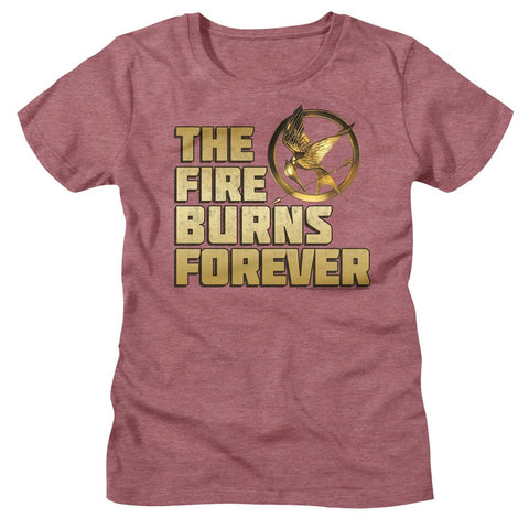 Hunger Games Mauve Heather Ladies Short Sleeve Tshirt