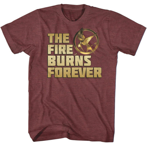 Hunger Games Vintage Maroon Heather Adult Short Sleeve Tshirt