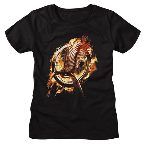 Hunger Games Black Ladies Short Sleeve Tshirt