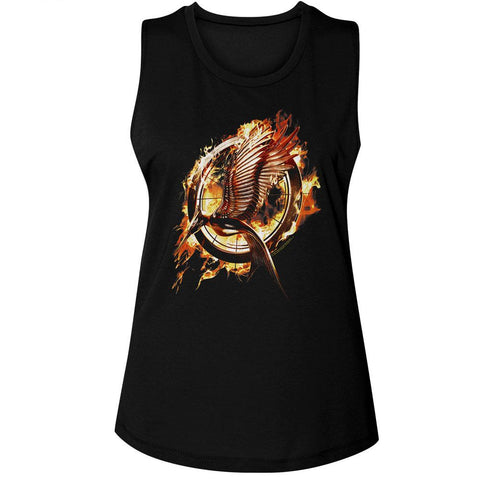 Hunger Games Black Ladies Muscle Tank