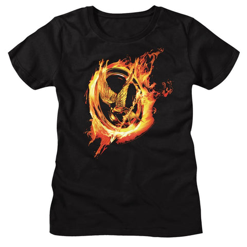 Hunger Games Black Ladies Short Sleeve Tshirt